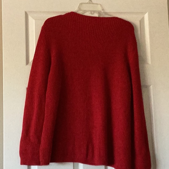 Gorgeous, never worn sweater!  Beautiful BRGHT  red! - Picture 3 of 7